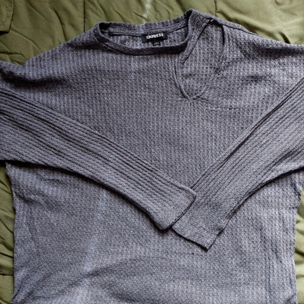 Women's Gray Long Sleeve EXPRESS Shirt Size Small